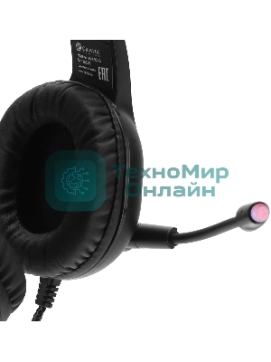 Наушники с микрофоном Oklick HS-L930G SNORTER черный/синий 2м мониторные USB оголовье (HS-L930G)