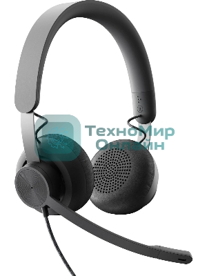 Гарнитура проводная Logitech Headset Zone Wired Teams Graphite