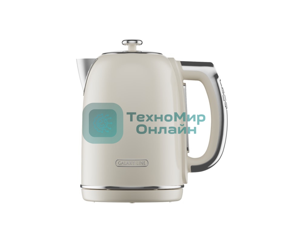 Чайник электрический Galaxy Line GL 0359 1.7 л, 2200 Вт, белый корпус: нерж.сталь/пластик