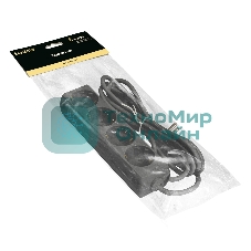 Удлинитель ExeGate ECE-4-3B (EX285813RUS), черный, 3 м, Евровилка с заземлением, 4 евророзетки с заземлением, 2200 Вт