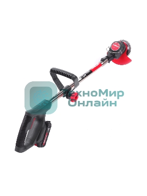 Триммер аккумуляторный Победа ТА 202, 20/21В, с 2 акб 1,5Ач и зу, макс 145мм, пластик. ножи (10шт) + мет. диск 40Т, телескоп