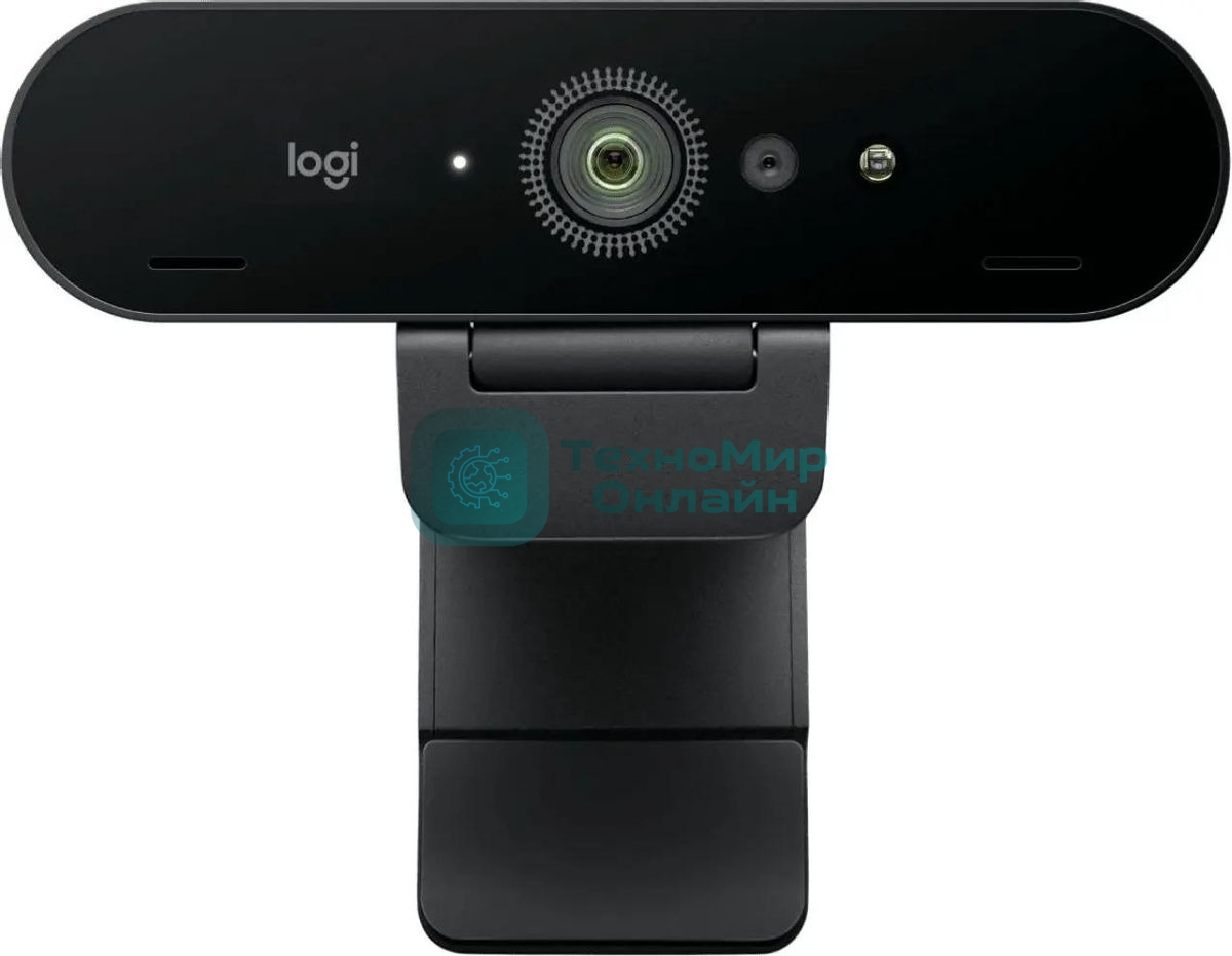 Веб-камера Logitech Brio 4K HDR 3840x2160, 30 кадр/с, USB Type-A, микрофон (2 шт, шумоподавление), автоматическая фокусировка, автоосвещение, HDR, шторка приватности, универсальное крепление