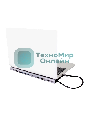 Адаптер VCOM TypeC -->3*USB3.0+2*USB2.0+VGA+RJ45+SD+TF+AUD+HDMI+DP+2*USB3.1 Data+PD