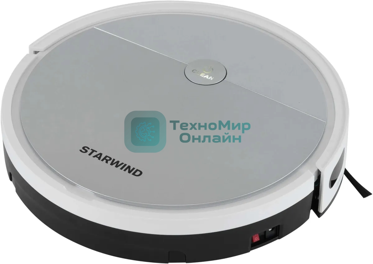 Робот-пылесос Starwind SRV4570 серебристый/белый, 15 Вт, 2000 мА·ч Li-Ion, уборка влажная/сухая, пылесборник контейнер 0.3 л