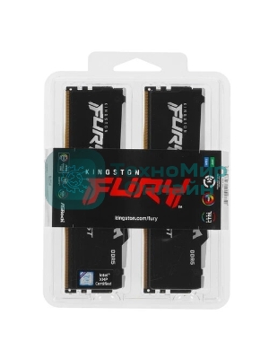 Оперативная память Kingston Fury Beast, DDR5, 16Gb (2x8GB), 5600MHz, CL40, DIMM, с радиаторами, RGB, черный