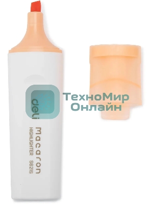 Текстовыделитель Deli ES621Sorange Macaron, скошенный пишущий наконечник, 1-5мм, оранжевый