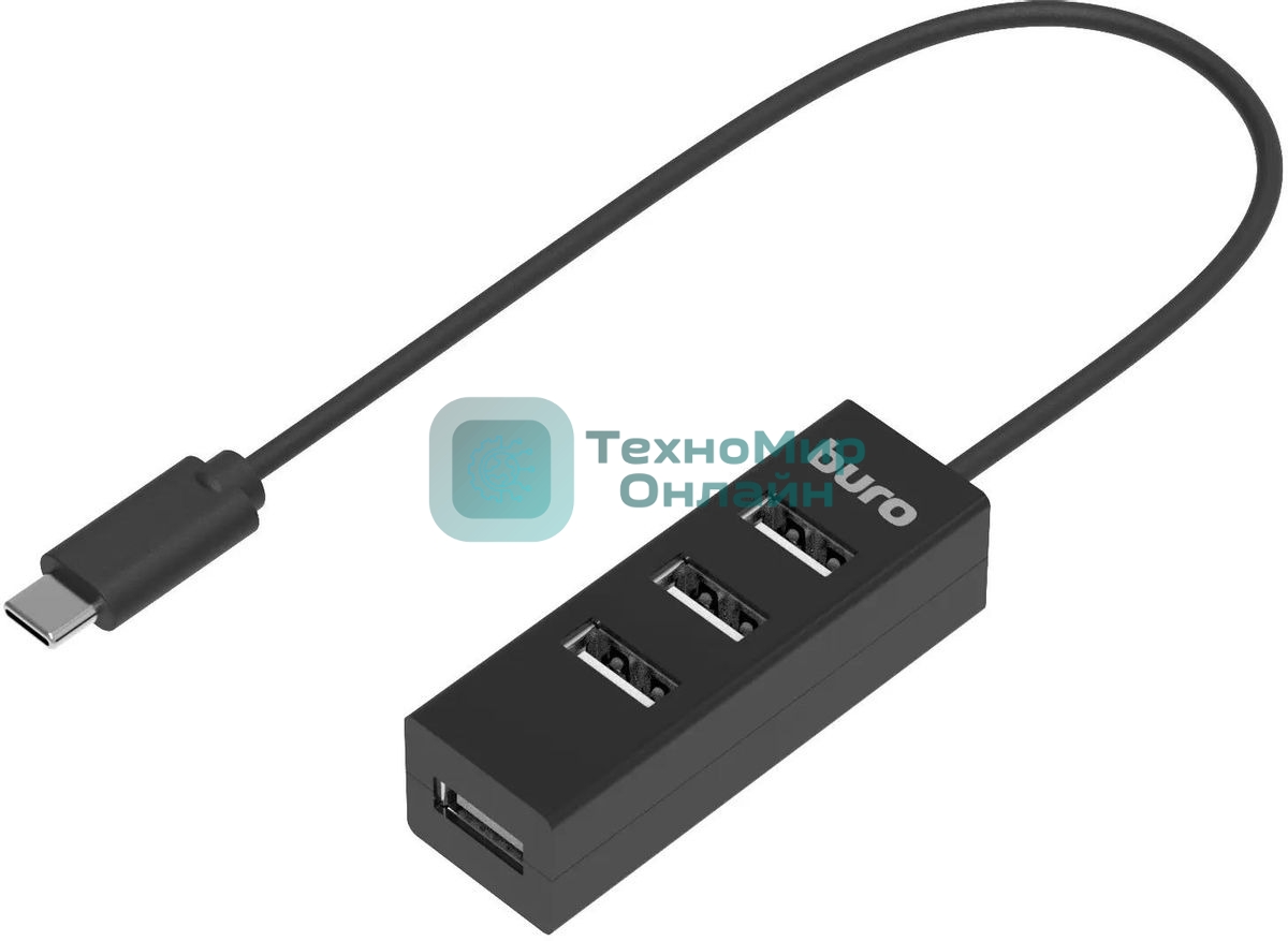 Разветвитель USB-C Buro BPH-C-1906 4порт. черный