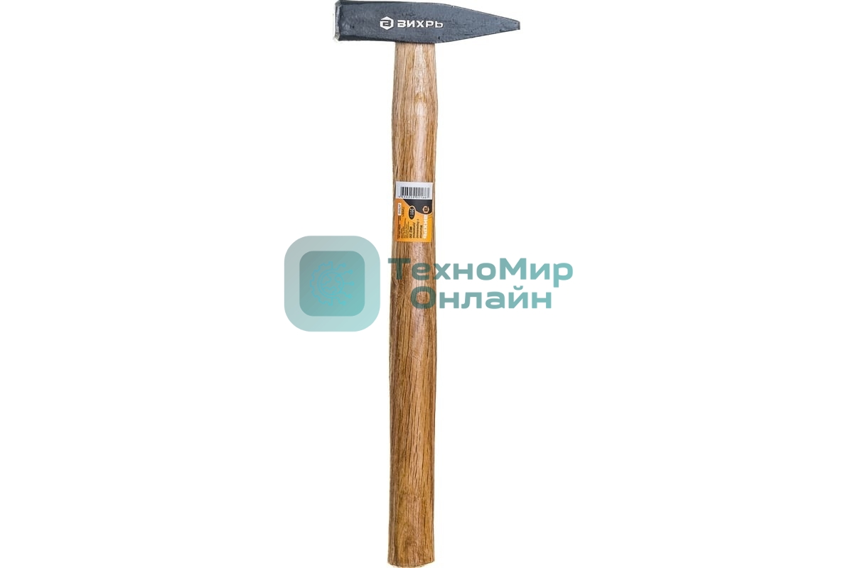 Молоток ВИХРЬ 200гр. Квадратный боек, деревянная ручка