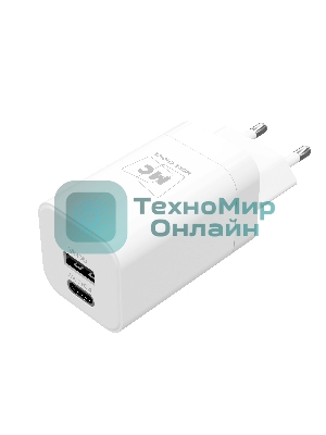 Сетевое зарядное устройство MORE CHOICE NC85 1USB+1Type-C 3.0A PD 20W+QC3.0, белый
