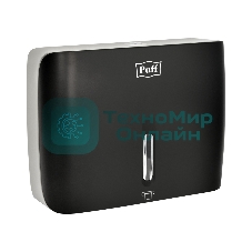 Диспенсер бумажных полотенец Puff-5145Bl черный, с замком, ABS-пластик