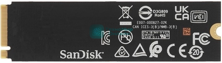 Накопитель SSD Western Digital черный SSD SN7100 M2.2280 PCIe 4.0 500Gb, 6800MBs/5000MBs, TbW 300, WDS500G4X0E, 1 year