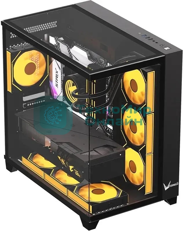 Компьютерный корпус Aerocool/Formula Crystal Z9 FLOE черный без БП ATX 2xUSB 3.0 audio bott PSU