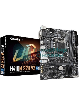 Материнская плата Gigabyte H410M S2H V2 2.1, LGA 1200, Intel Q470, 2xDDR4, 4xSATA, 1xM.2, 1xPCIe 3.0 x16, 2xPCIe x1, 1xHDMI, 1xDVI-D, 1xVGA, 1x 1Gb LAN, 2xUSB-A 3.2 Gen 1, 4xUSB-A 2.0, 3x3.5 мм, 7.1, mATX