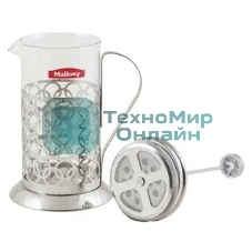 Френч-пресс MALLONY OLIMPIA,1000 мл, из жаропрочного стекла, в корп из нерж ст, T046-1000ML (950093)