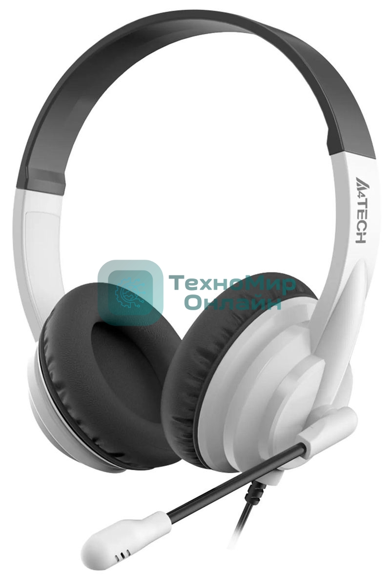 Гарнитура A4Tech HU-10 чёрный/белый, проводная