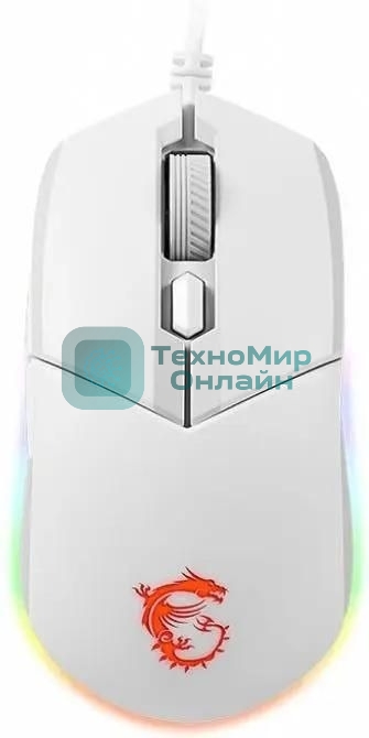 Мышь проводная MSI Clutch GM11 белый, 5000 dpi, USB, кнопки - 6