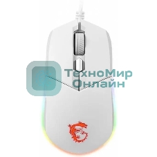 Мышь проводная MSI Clutch GM11 белый, 5000 dpi, USB, кнопки - 6