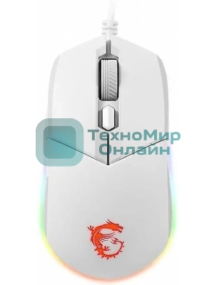 Мышь проводная MSI Clutch GM11 белый, 5000 dpi, USB, кнопки - 6