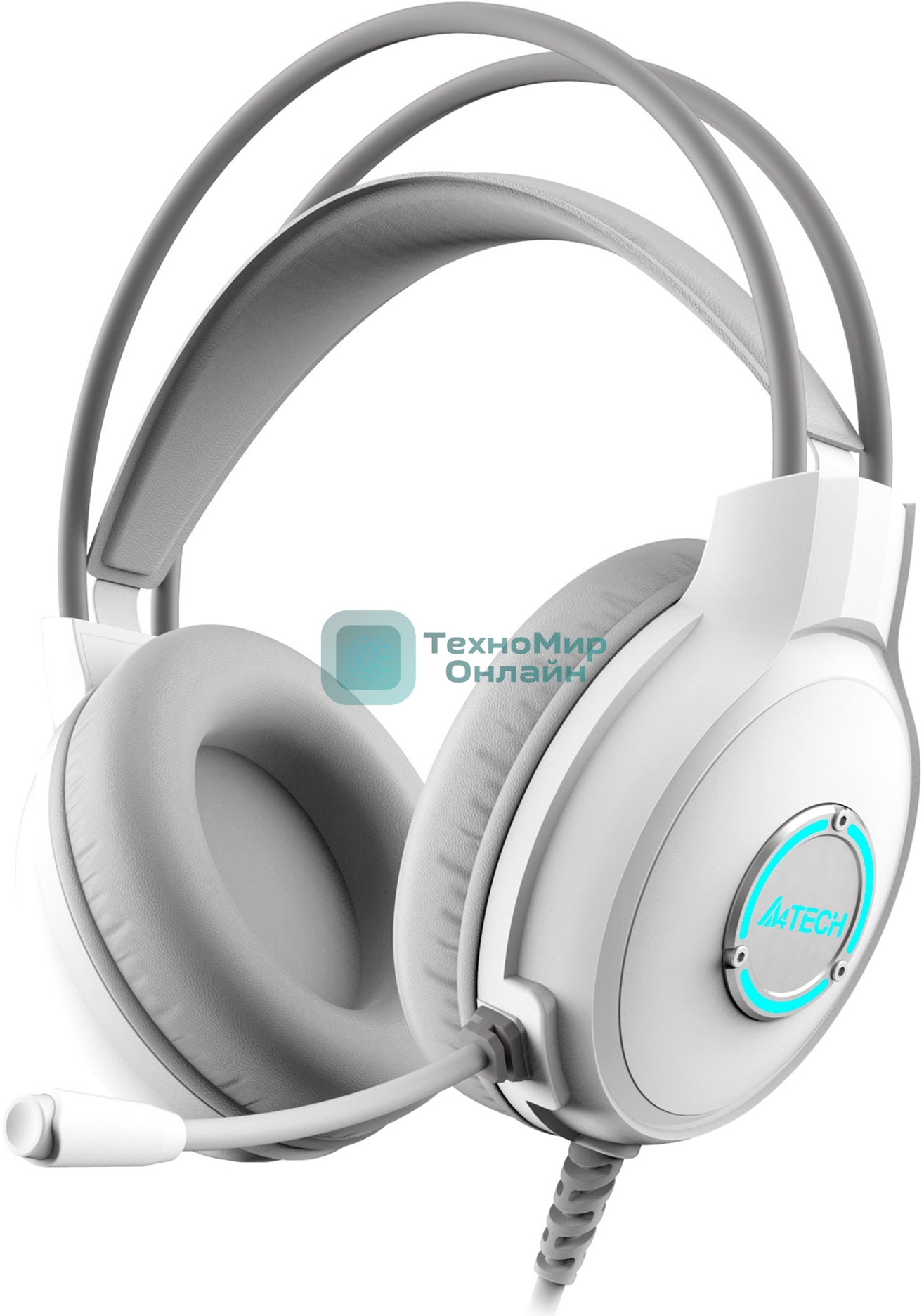Гарнитура A4Tech Fstyler FH300U белый, проводная, подсветка
