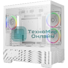 Компьютерный корпус Deepcool CG380 3F WH без БП, боковое окно (панорама), 3x120мм ARGB PWM вентилятора, белый, mATX