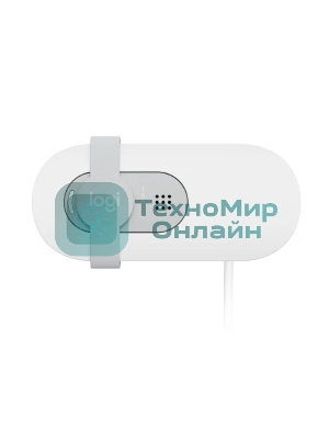 Веб-камера Logitech Brio 100 1920x1080, 30 кадр/с, USB Type-A, микрофон (шумоподавление), шторка приватности, автоосвещение, универсальное крепление белая