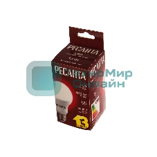 Лампа светодиодная Ресанта LL-R-A60-13W-230-3K-E27 груша, 13 Вт, тепл., Е27