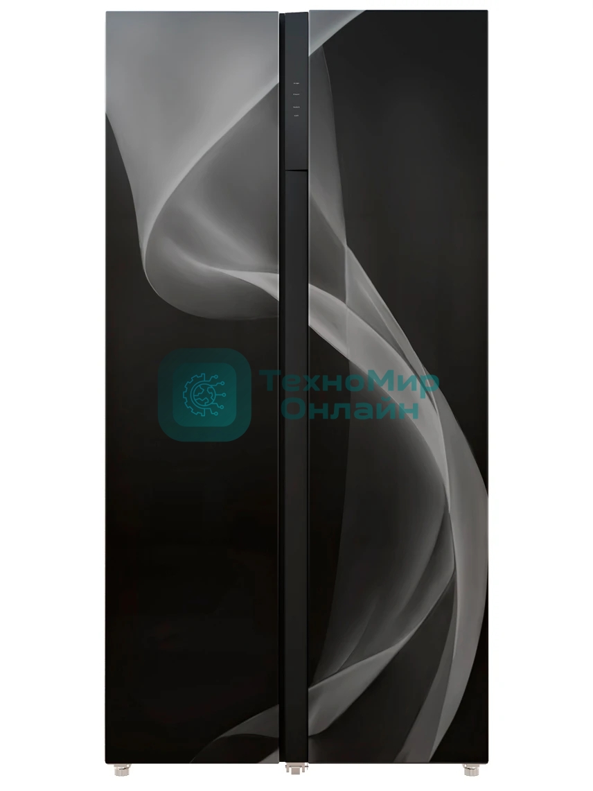 Холодильник LEX LSB530BlID wind черный стекло двухкамерный 283/183л морозилка слева, Total No Frost, Side by Side