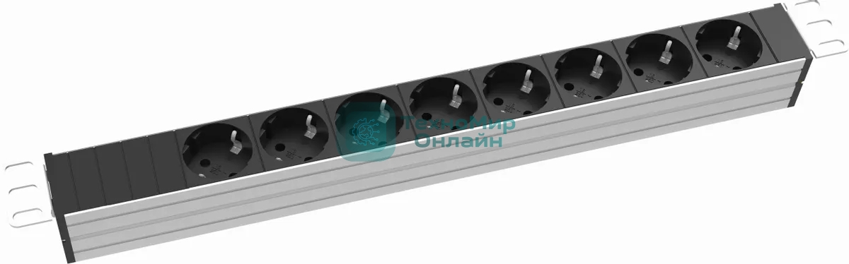 Блок распределения питания RakTek RTS1608S гор.размещ. 8xSchuko без вилки