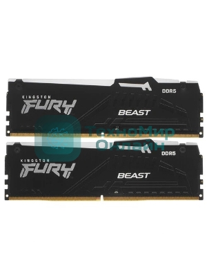 Оперативная память Kingston Fury Beast, DDR5, 16Gb (2x8GB), 5600MHz, CL40, DIMM, с радиаторами, RGB, черный