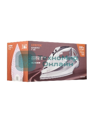Утюг Centek CT-2334 белый/хром, 3200 Вт, 50 г/мин, 195 г/мин, 300 мл