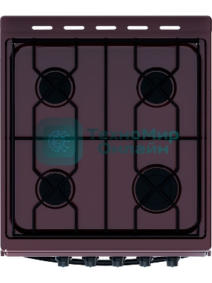 Плита газовая Flama RG 24019 B коричневый, конфорок 4 шт, духовка 50 л, 50 см x 85 см x 60 см