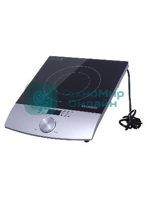 Плита настольная электрическая Hyundai HYC-0102 серебристый/черный стеклокерамика