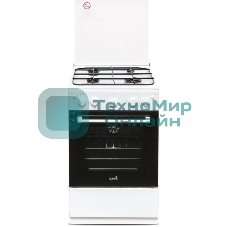 Плита газовая Cezaris ПГ 2150-08 белый, конфорок 4 шт, духовка 43 л, 51 см x 85 см x 55 см