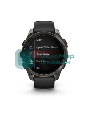 Смарт-часы Garmin Fenix 8 AMOLED Sapphire угольно-черный DLC, черный 47мм