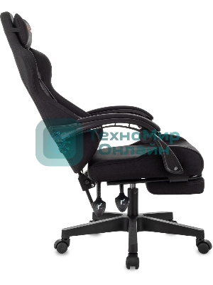 Кресло Zombie Shadow черный, экокожа, 120 кг, механизм качания, подставка для ног