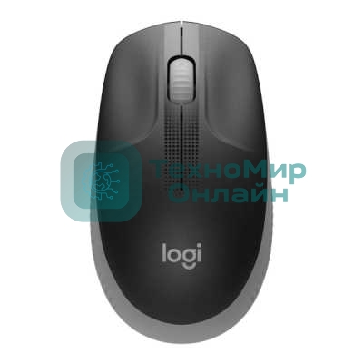 Мышь беспроводная Logitech M190 черный/серый, 1000 dpi, радиоканал, USB, кнопки - 3