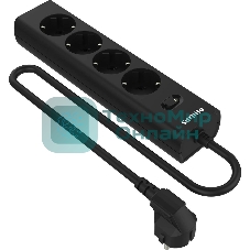 Сетевой фильтр Philips CHP2145BC/51, 5 м, 4 розетки, черный