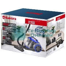 Пылесос Sakura SA-8315BL синий/черный, 450/2400 Вт, уборка сухая, пылесборник контейнер, 2 л