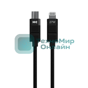 Дата-кабель MORE CHOICE (4620202555021) K87ia USB 3.0A PD 27W для Lightning ng 8-pin Type-C - 1м, черный