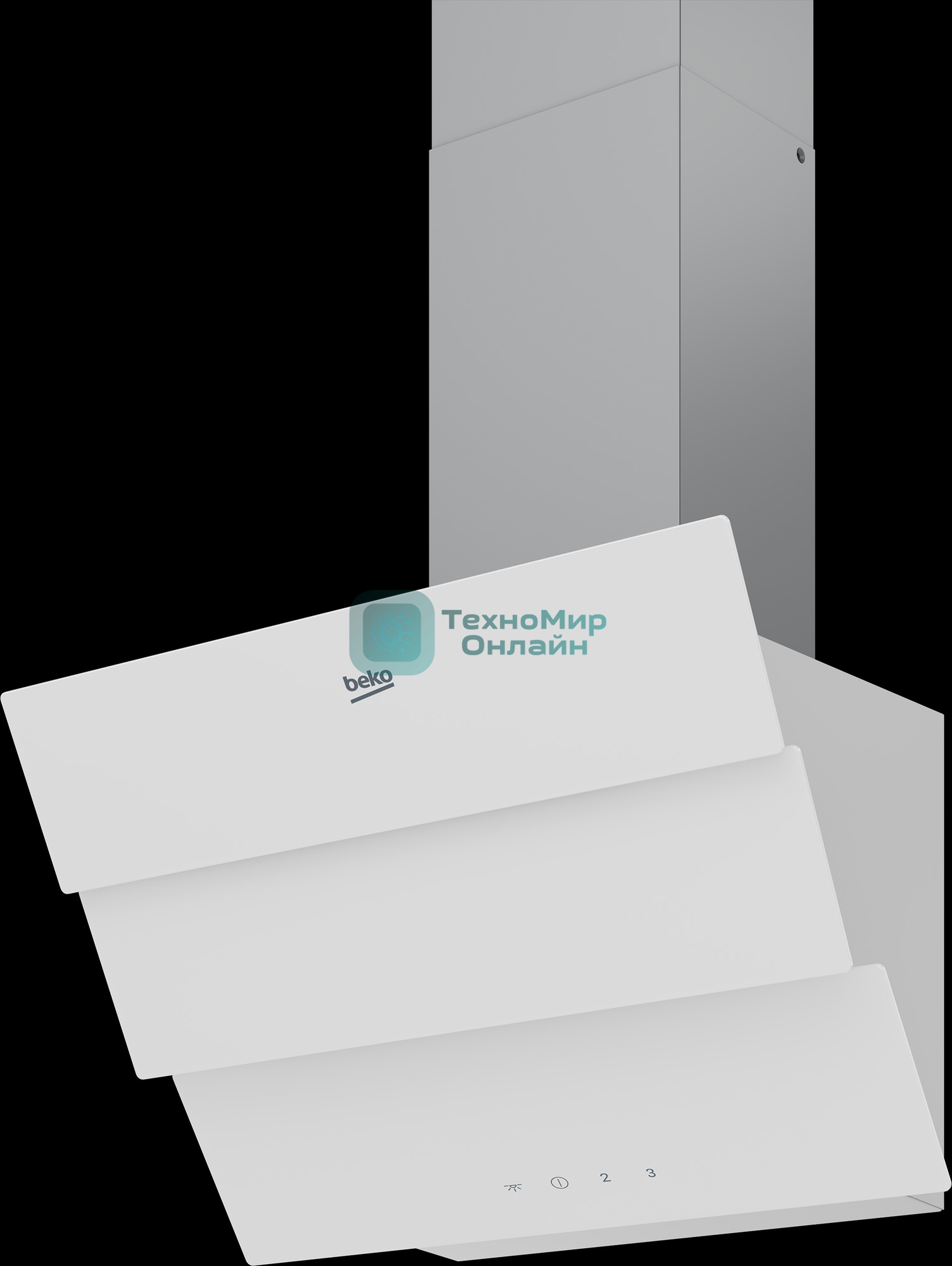 Вытяжка наклонная Beko BHCA69642WH серый, 60 см, 600 куб. м/ч, 69 дБ