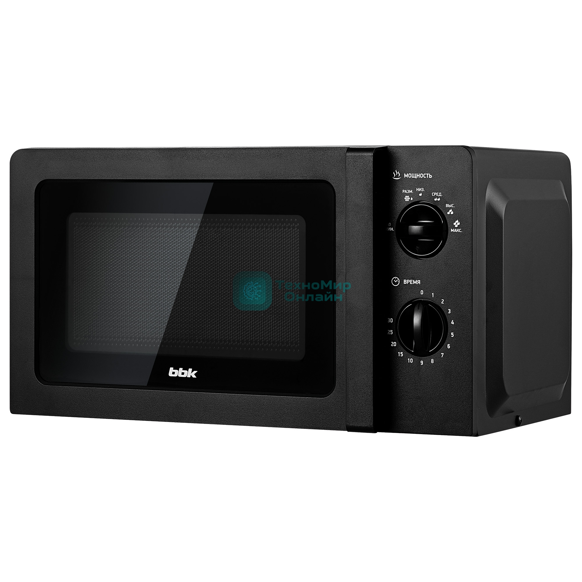 Микроволновая печь BBK 20MWS-747M/B черный, 20 л, 700 Вт, переключатели - поворотный механизм