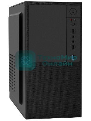 Компьютерный корпус Minitower ExeGate BAA-308U2-UNS500 (mATX, БП UNS500 с вент. 12см, 1хUSB/2хUSB 3.0, HD Audio, черный)