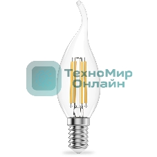 Лампа филам. Gauss Filament 12Вт цок.:E14 свеча св.свеч.бел.нейт. (упак.:10шт) (42122)