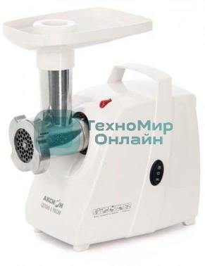 Мясорубка электрическая Аксион М33.01 белый, 1500 Вт, 1.7 кг/мин, реверс, защита от перегрузки, насадки - 3