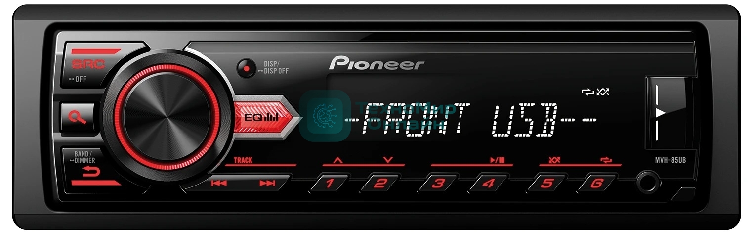 Автомагнитола Pioneer MVH-85UB, 1 DIN, USB Type-A, AUX, съёмная панель