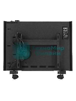 Конвектор электрический Denzel XCE-1000B черный, 1000 Вт, 15 м2, термостат