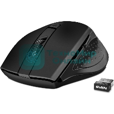 Мышь беспроводная SVEN RX-425W черный, 1600 dpi, радиоканал, USB, кнопки - 6