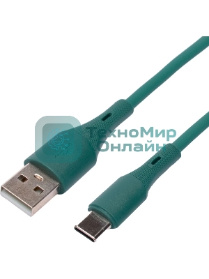 Кабель USB2.0 Cablexpert CC-USB2S-AMCM-1M-GN AM/Type-C, 3А, 18Вт, QC3.0, силиконовый, медь, 1м, зеленый, пакет