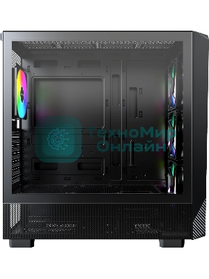Компьютерный корпус Montech X5 черный без БП ATX 4x120мм 1xUSB2.0 1xUSB3.0 audio bott PSU