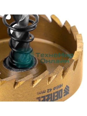 Коронка по металлу Denzel HSS, 42 мм, нитридтитановое покрытие